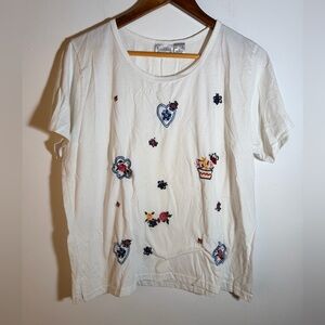 Embroidered White Top